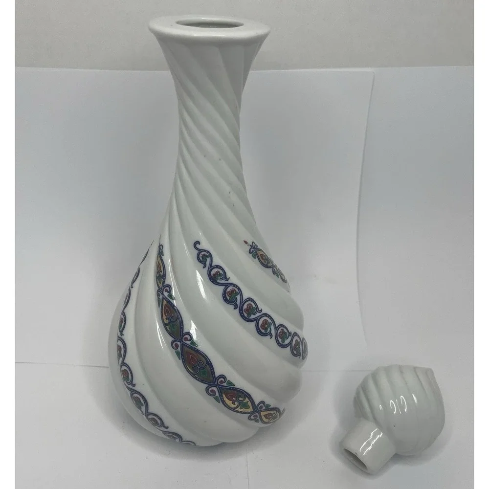 Vintage Elizabeth Arden Byzantium Spiral Decanter Enameled Potion Genie Bottle